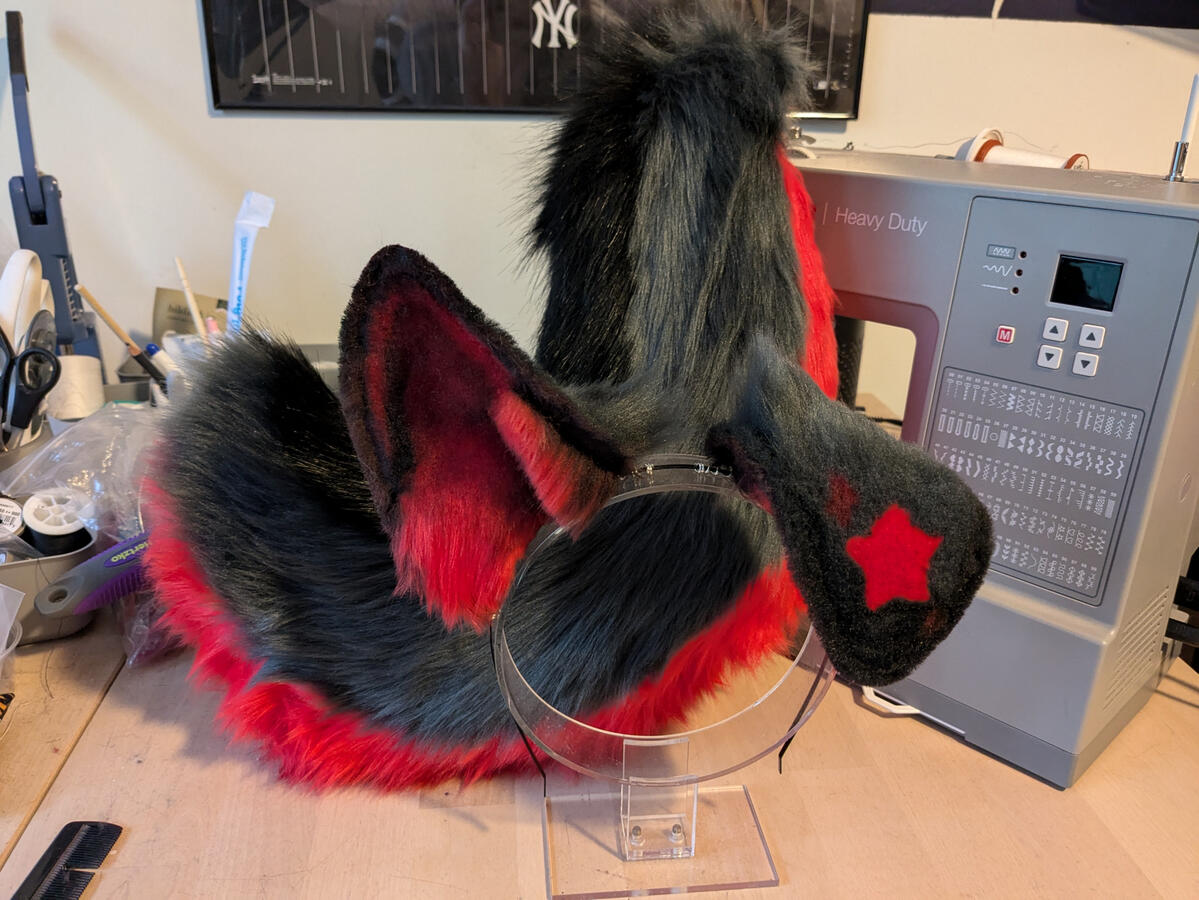 Red + grey + black puppy set